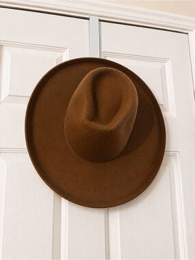 Wide Brim Felt Fedora in Rich Brown